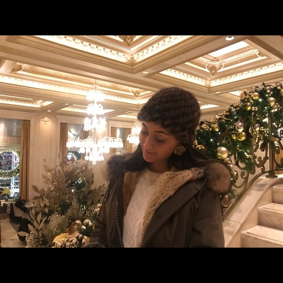 Mink knit fur winter hat